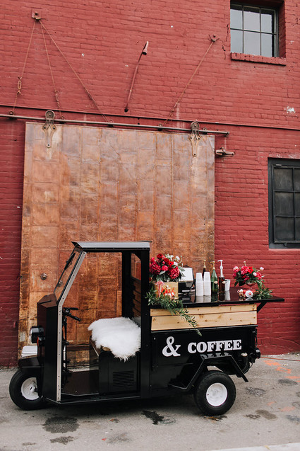 Valentine's Day coffee cart