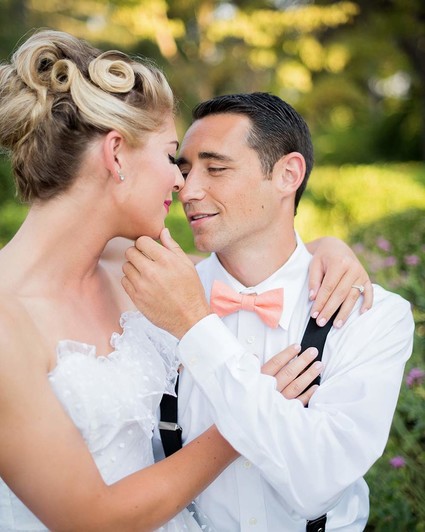 50s inspired bride and groom
