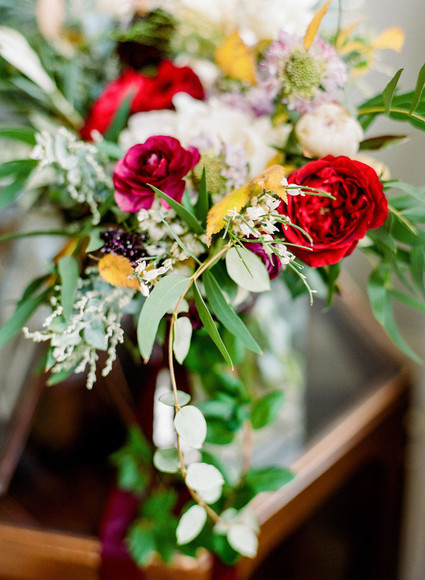 Red wedding flowers