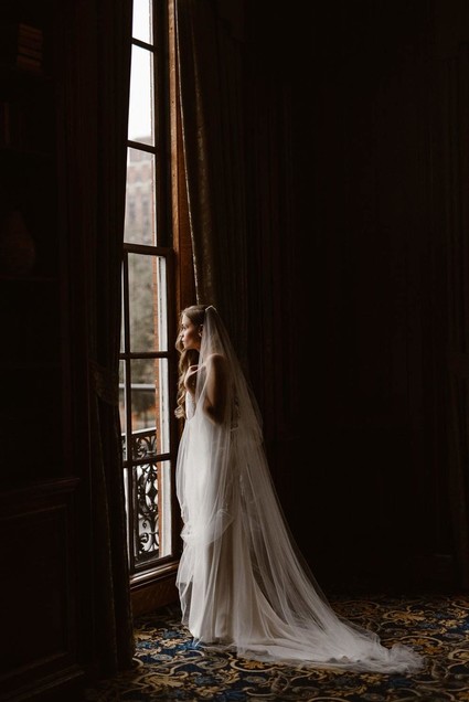 Moody bridal portrait