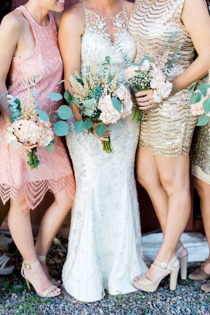 Sequin bridesmaids dresses