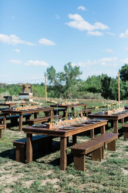 Outdoor wedding tables
