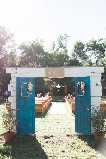 Rustic wedding ceremony