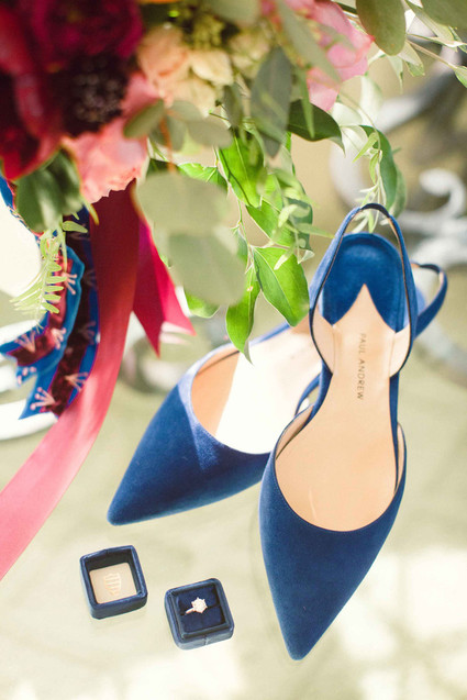 Blue bridal shoes