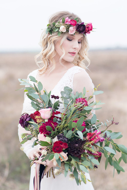 Red flower crown