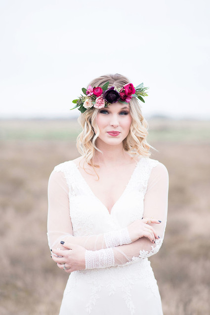 Red flower crown