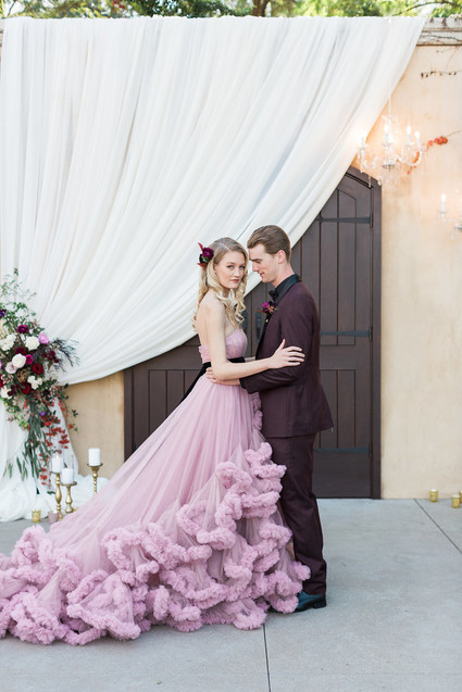 Pink wedding dress