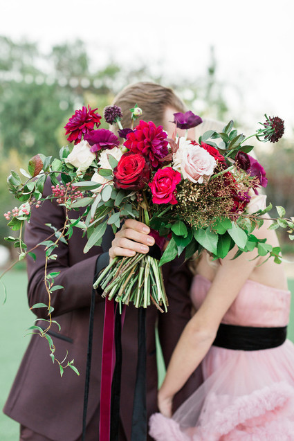 Red bridal bouquet