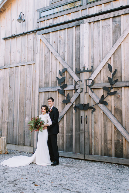 Modern barn winter wedding inspiration