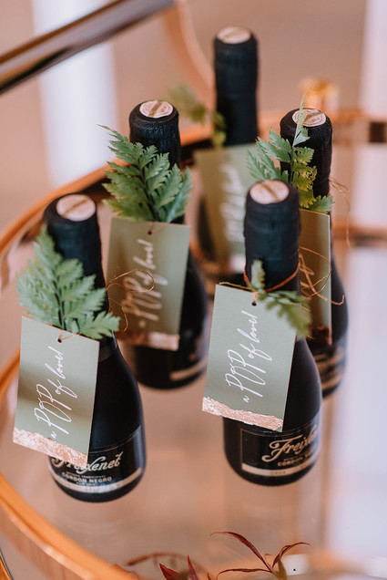 Winter champagne favors Inspiration