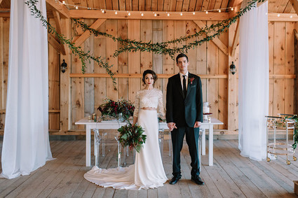Modern barn winter wedding inspiration