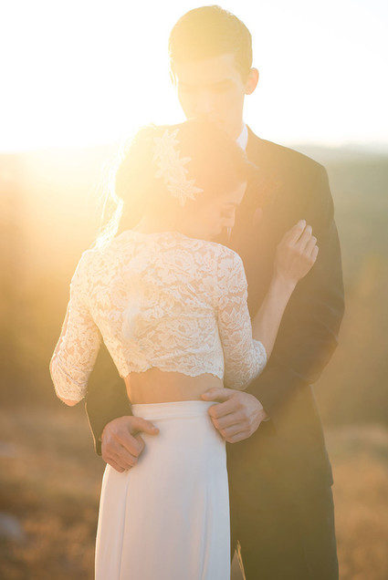 Golden hour wedding portrait