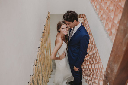 Modern bride and groom