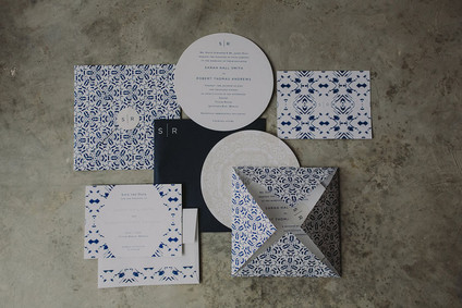 Blue wedding invitations