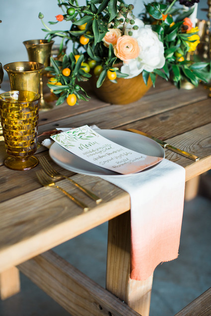 Dip-dyed place setting