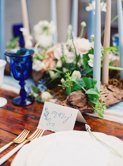 Blue spring tablescape