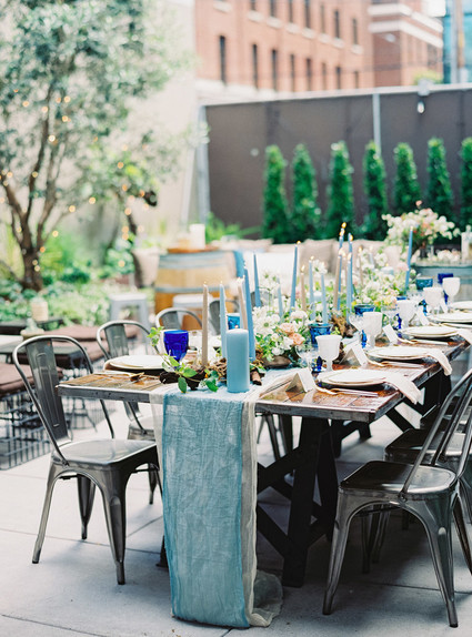 Blue spring tablescape