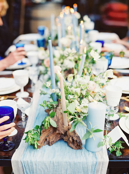 Blue spring tablescape