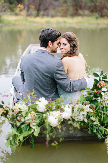 Romantic lakeside elopement