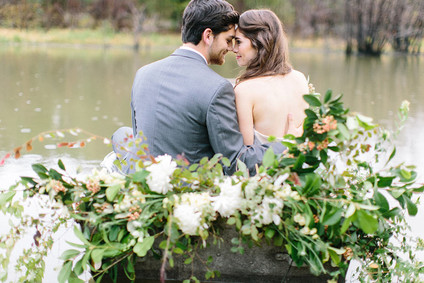 Romantic lakeside elopement
