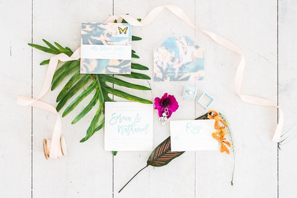 Tropical wedding invitations