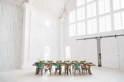 Tropical wedding inspiration at a barn