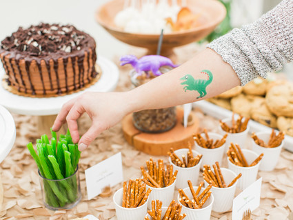 Modern dinosaur 1st birthday party