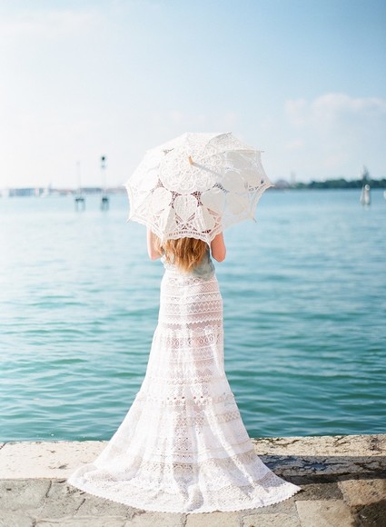 Beach wedding portrait