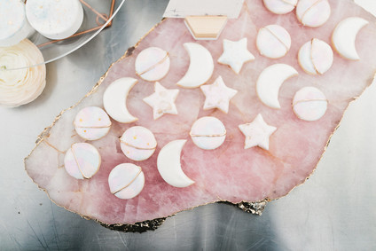 pink moon and stars cookies