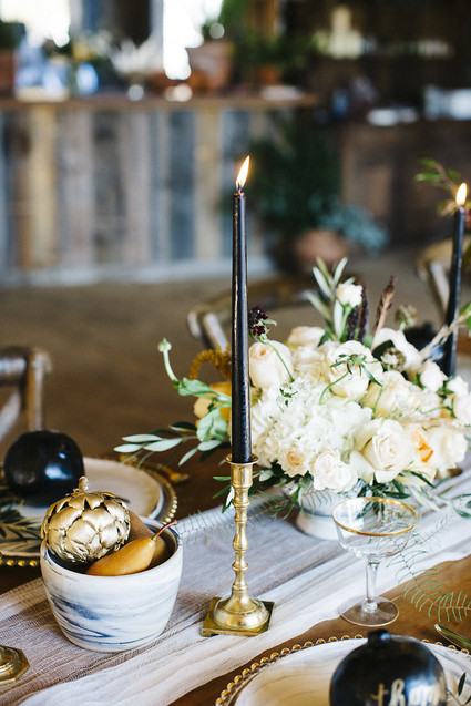 Black taper candles