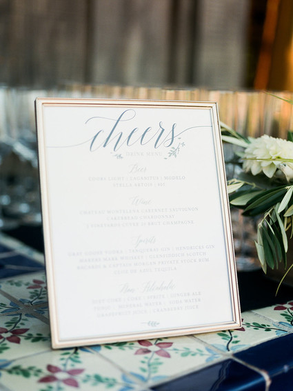 Cocktail menu
