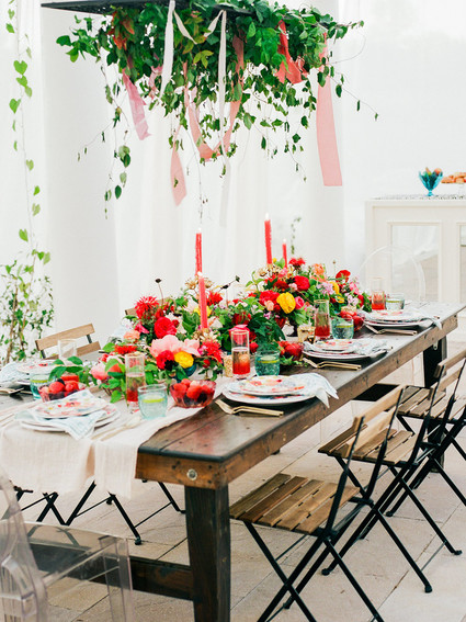 Colorful spring tablescape