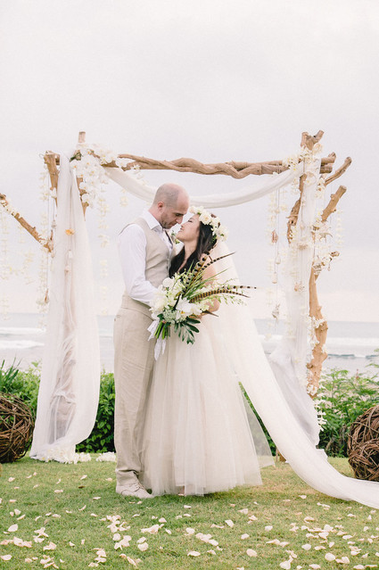 Bohemian bride and groom