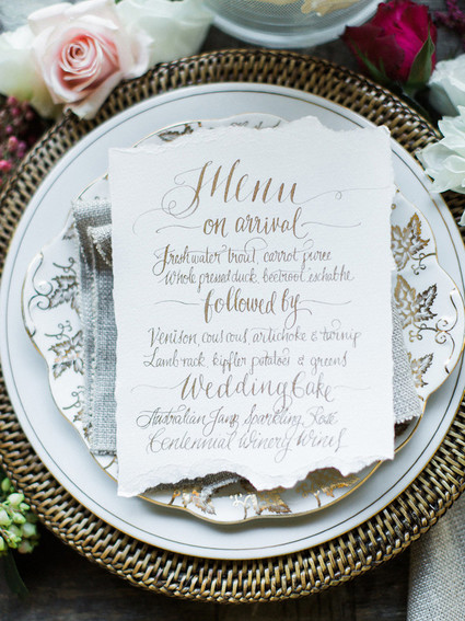Elegant menu