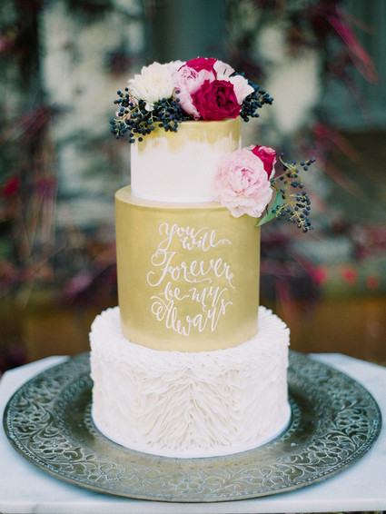 Gold wedding cake