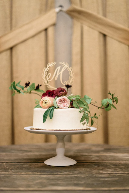 Monogram wedding cake