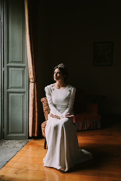 Moody bridal portrait