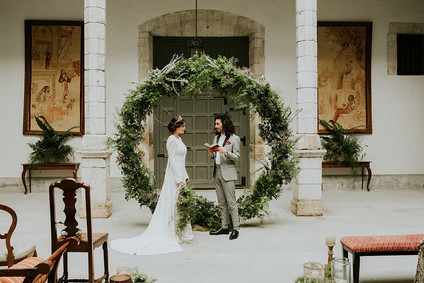 Wedding ceremony greenery