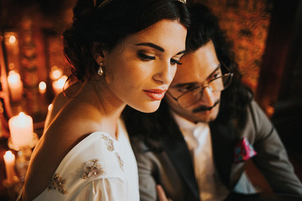 Moody wedding portrait