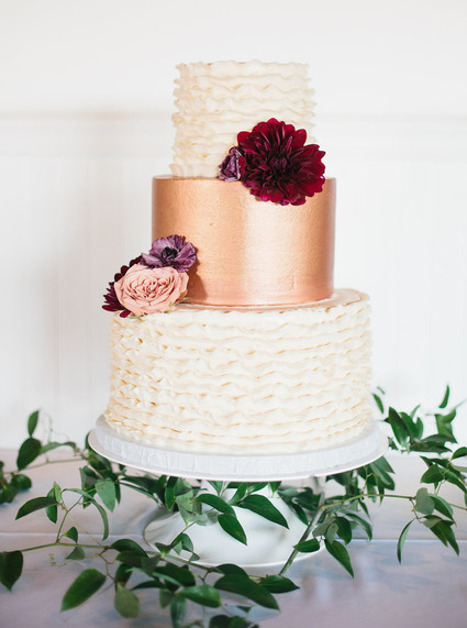 Rose gold wedding cake