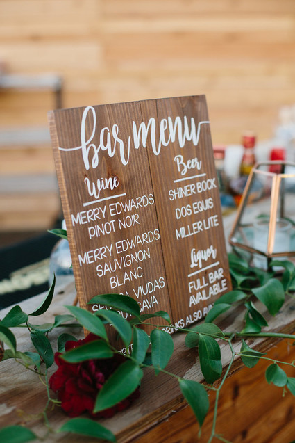 Bar menu