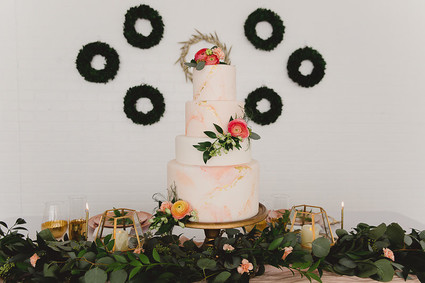 Peach wedding cake