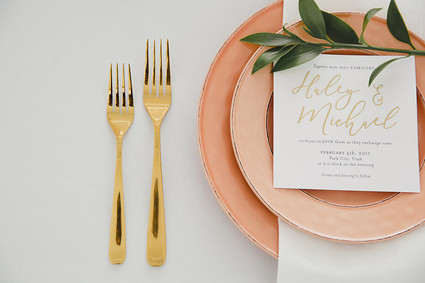 Peach place setting