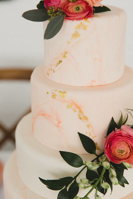 Peach wedding cake