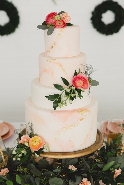 Peach wedding cake