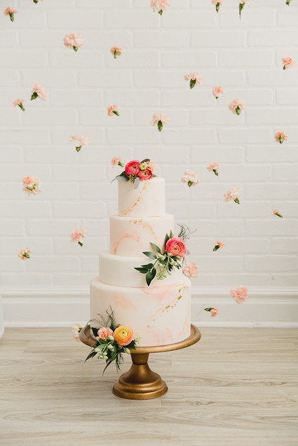 Peach wedding cake