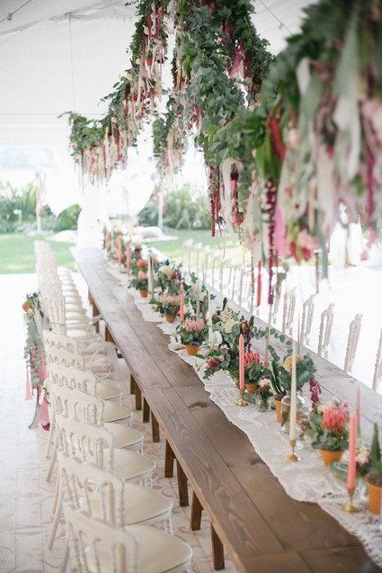 Bohemian wedding reception