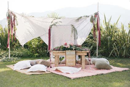 Bohemian wedding guest table
