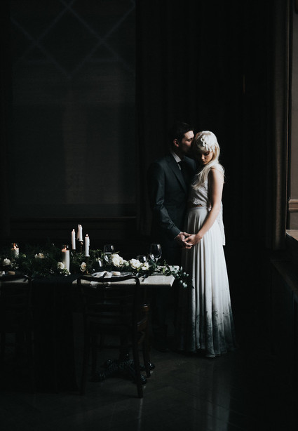 Moody wedding portrait