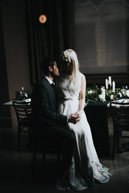Moody wedding portrait